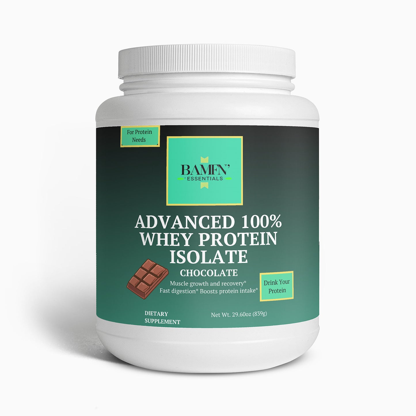 Advanced 100% Whey Protein Isolate (Chocolate) - Bamfn Essentials 